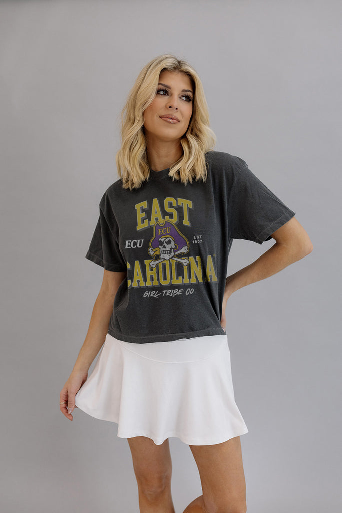 ECU DeePee The Pirate Classic Crop Tee- Girl Tribe Co. ECU X Girl Tribe 