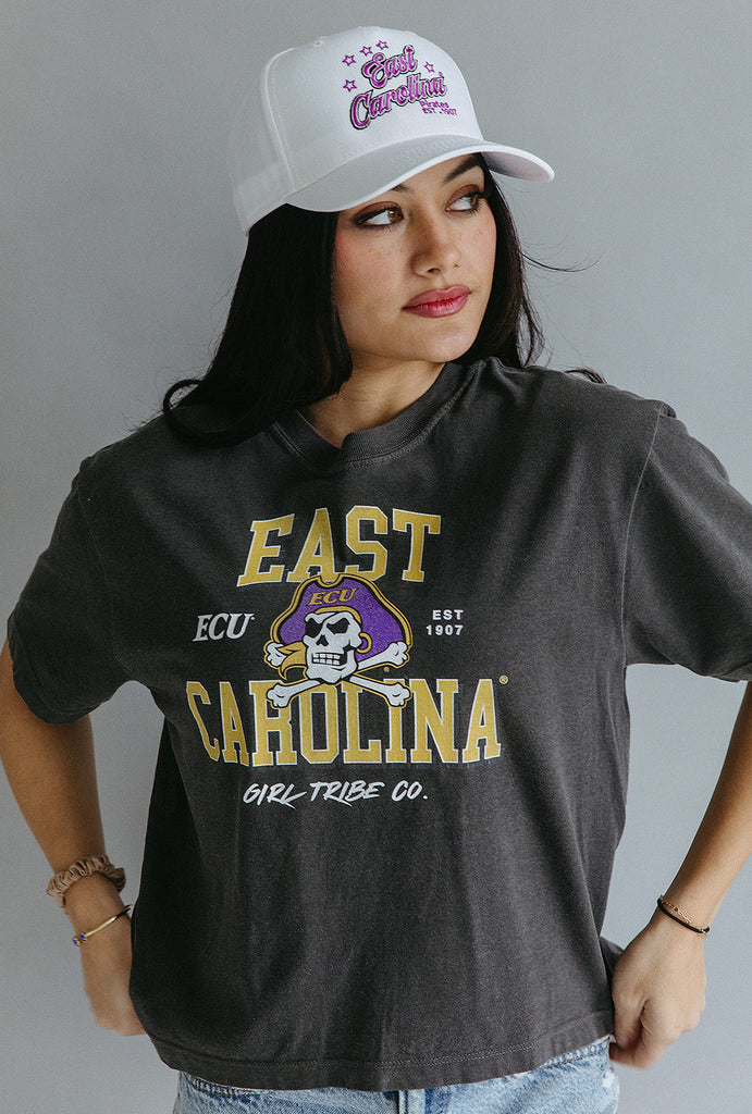 ECU DeePee The Pirate Classic Crop Tee- Girl Tribe Co. ECU X Girl Tribe 