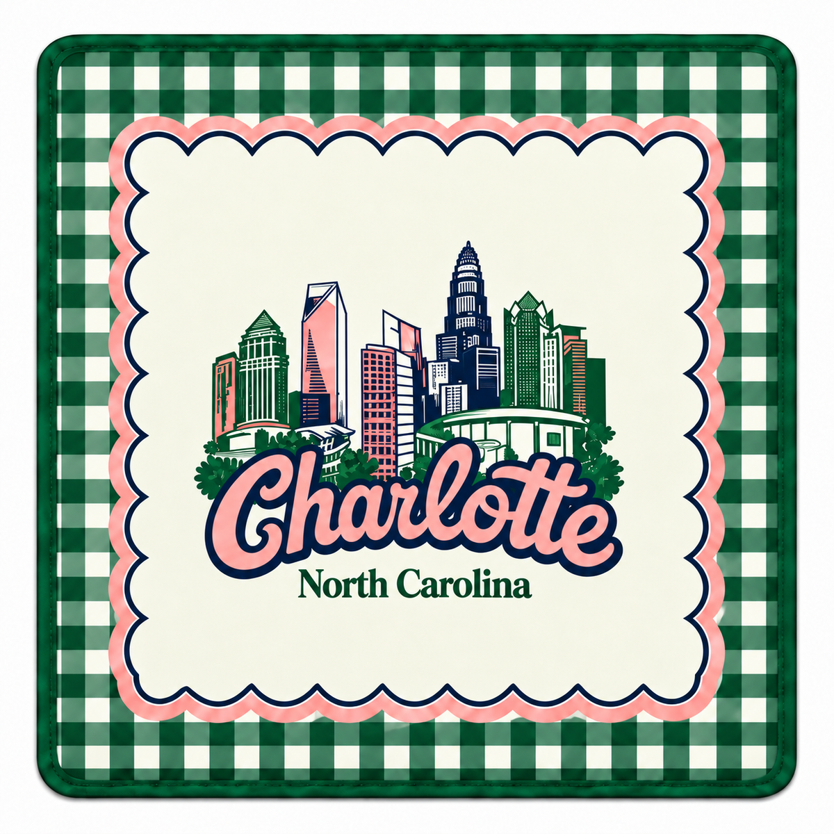 Charlotte NC Skyline Mahjong Mat 33"33