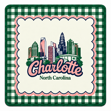 Charlotte NC Skyline Mahjong Mat 33"33