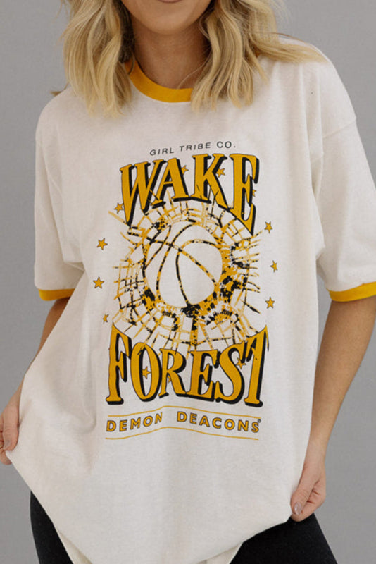 Wake Forest University: Tie Dye Ringer Tee in White