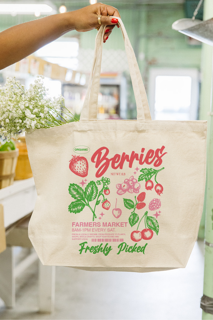 Freshly Picked Berries Tote- Girl Tribe Co. Farmers Market 