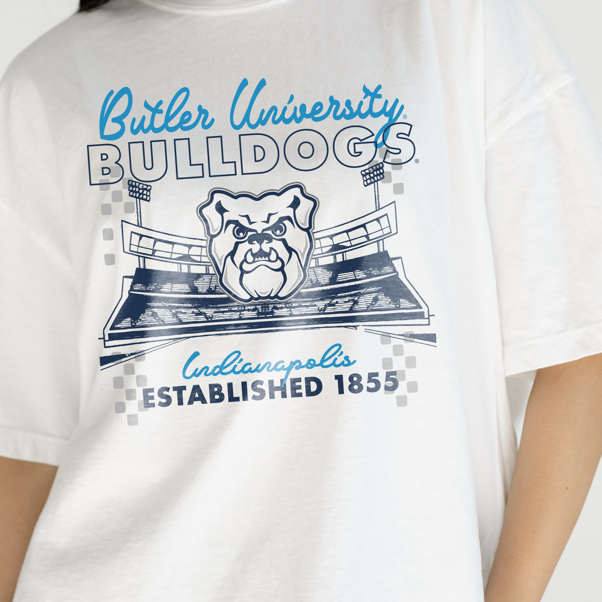 Butler University: Bulldogs Checkered Concert Crop Tee