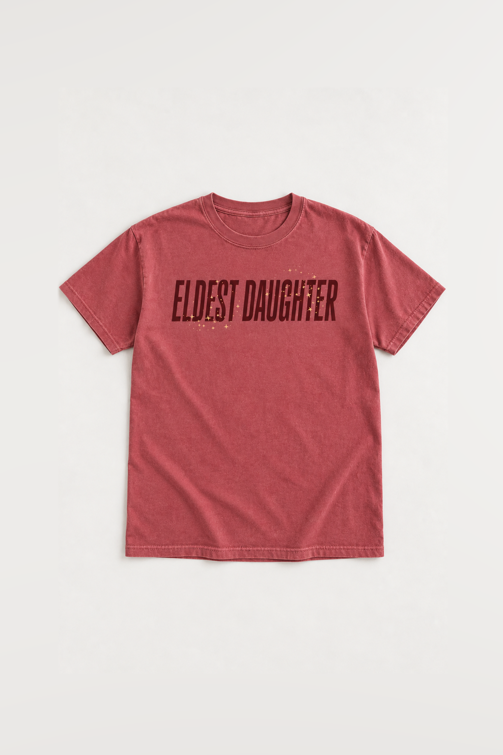 Eldest Daughter Tee in Crimson flat lay