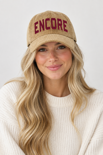 Model wearing the Encore Corduroy Hat