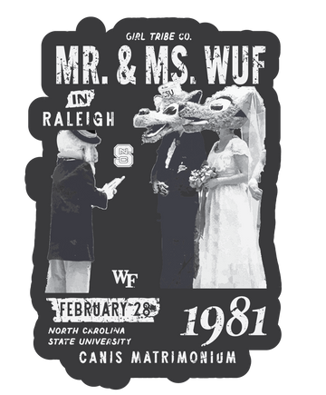 North Carolina State University: Wuf Wedding 1981 Sticker