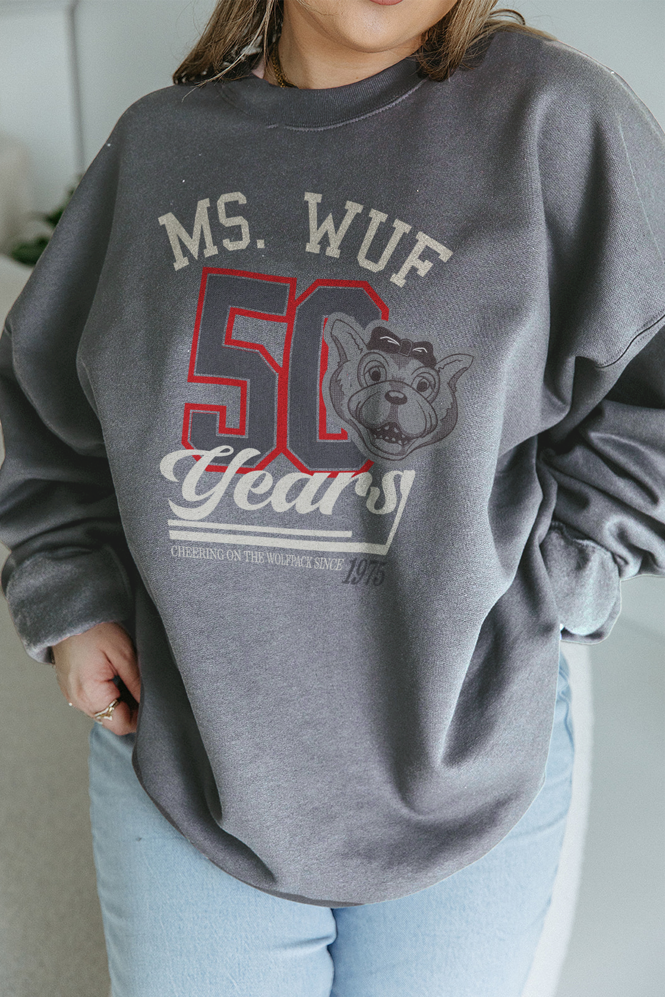 NC State University: Ms Wuf Retro Est 1975 Sweatshirt