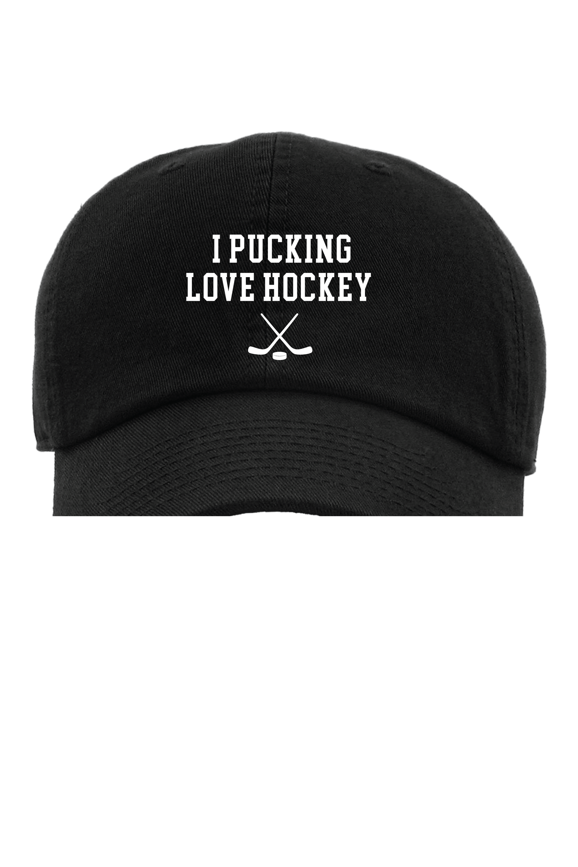 I Pucking Love Hockey Embroidered Hat