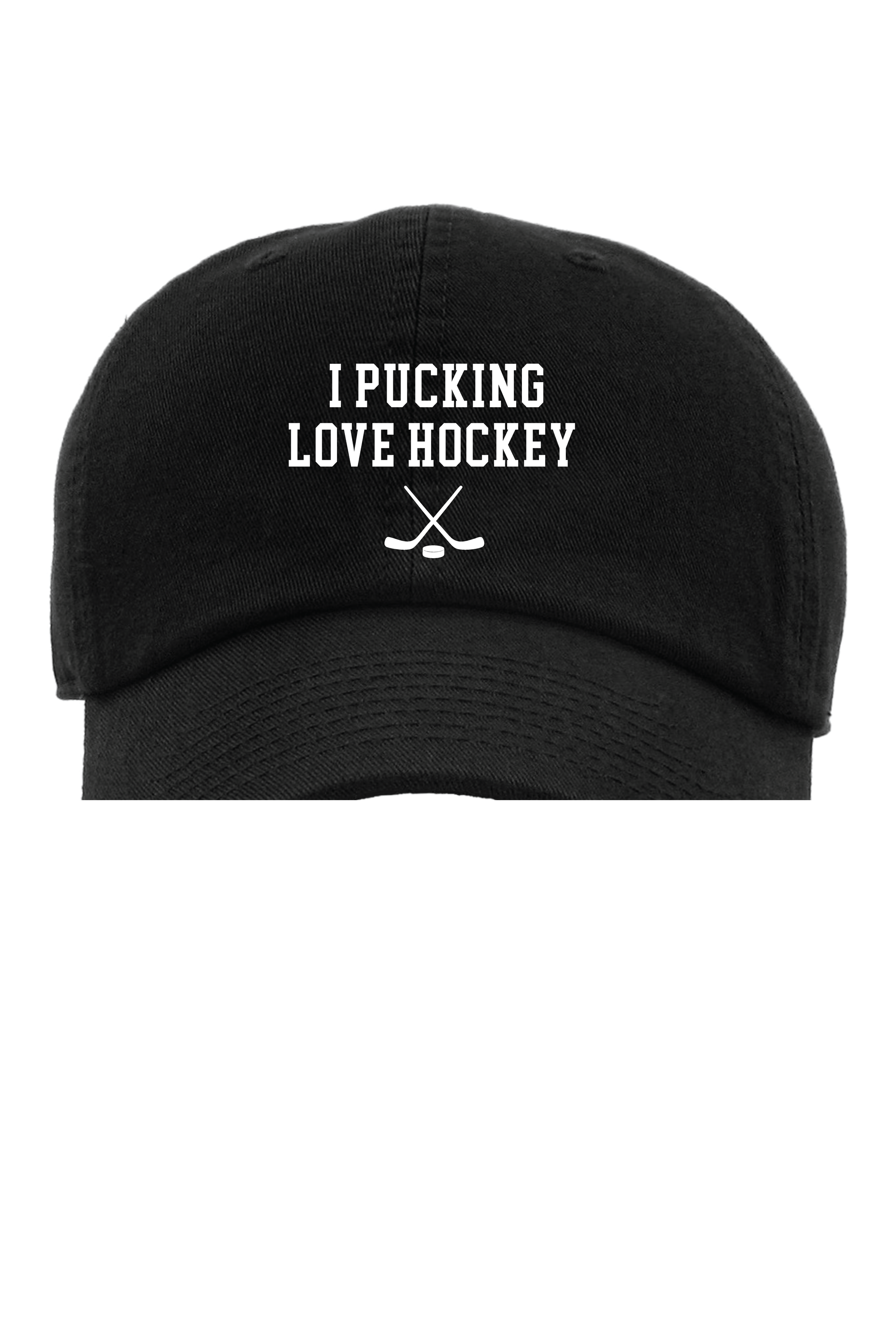 I Pucking Love Hockey Embroidered Hat