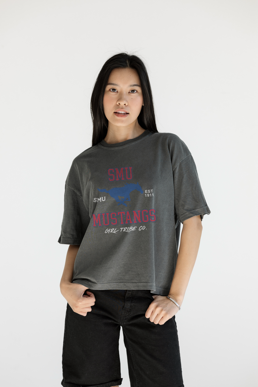 SMU Mustangs Classic Crop Tee