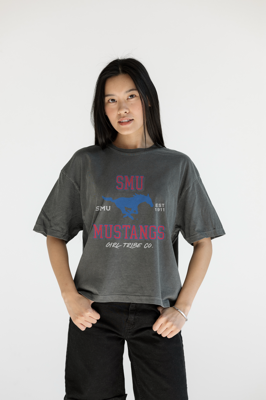 SMU Mustangs Classic Crop Tee