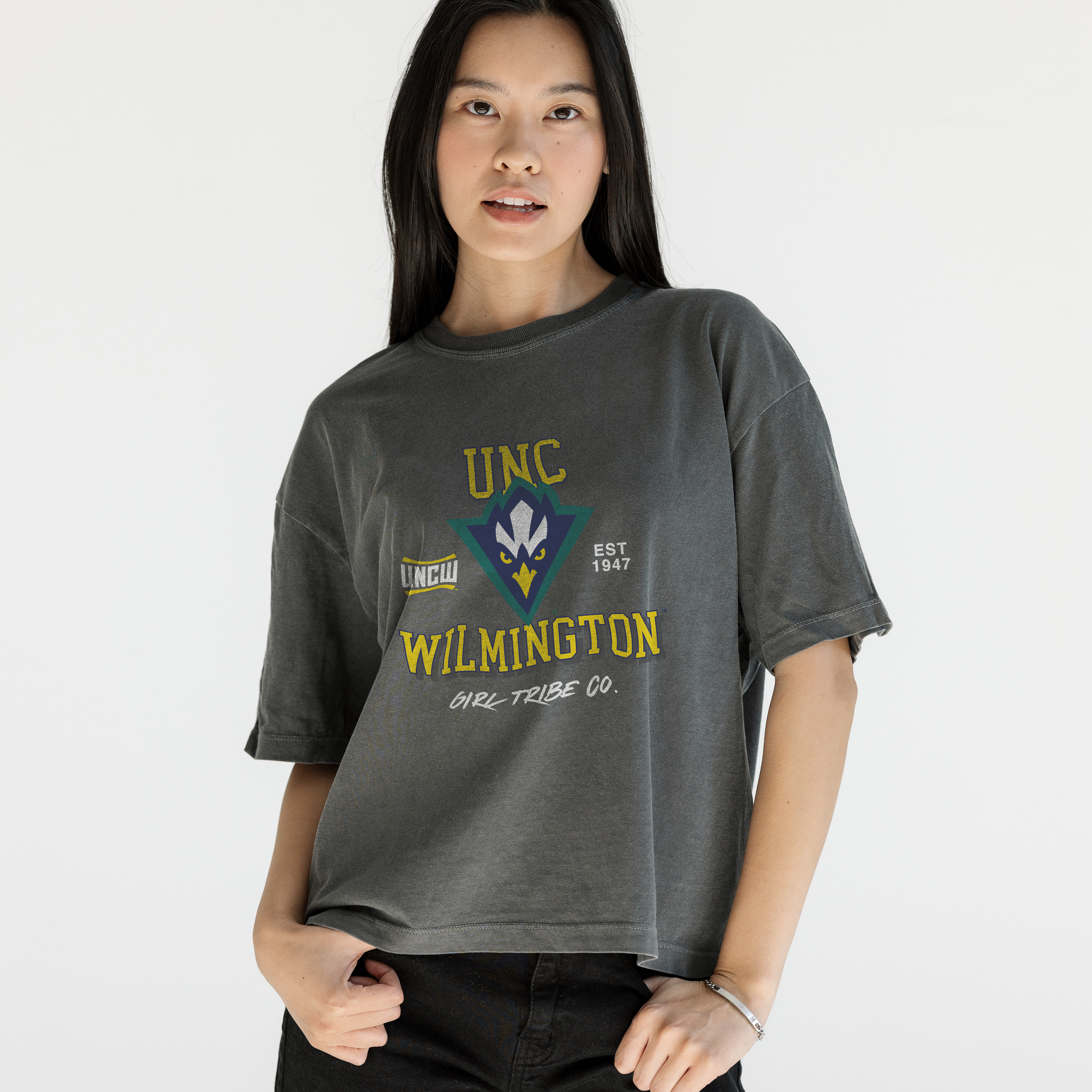 University of North Carolina at Wilmington x Girl Tribe Co Seahawks Crop Tee