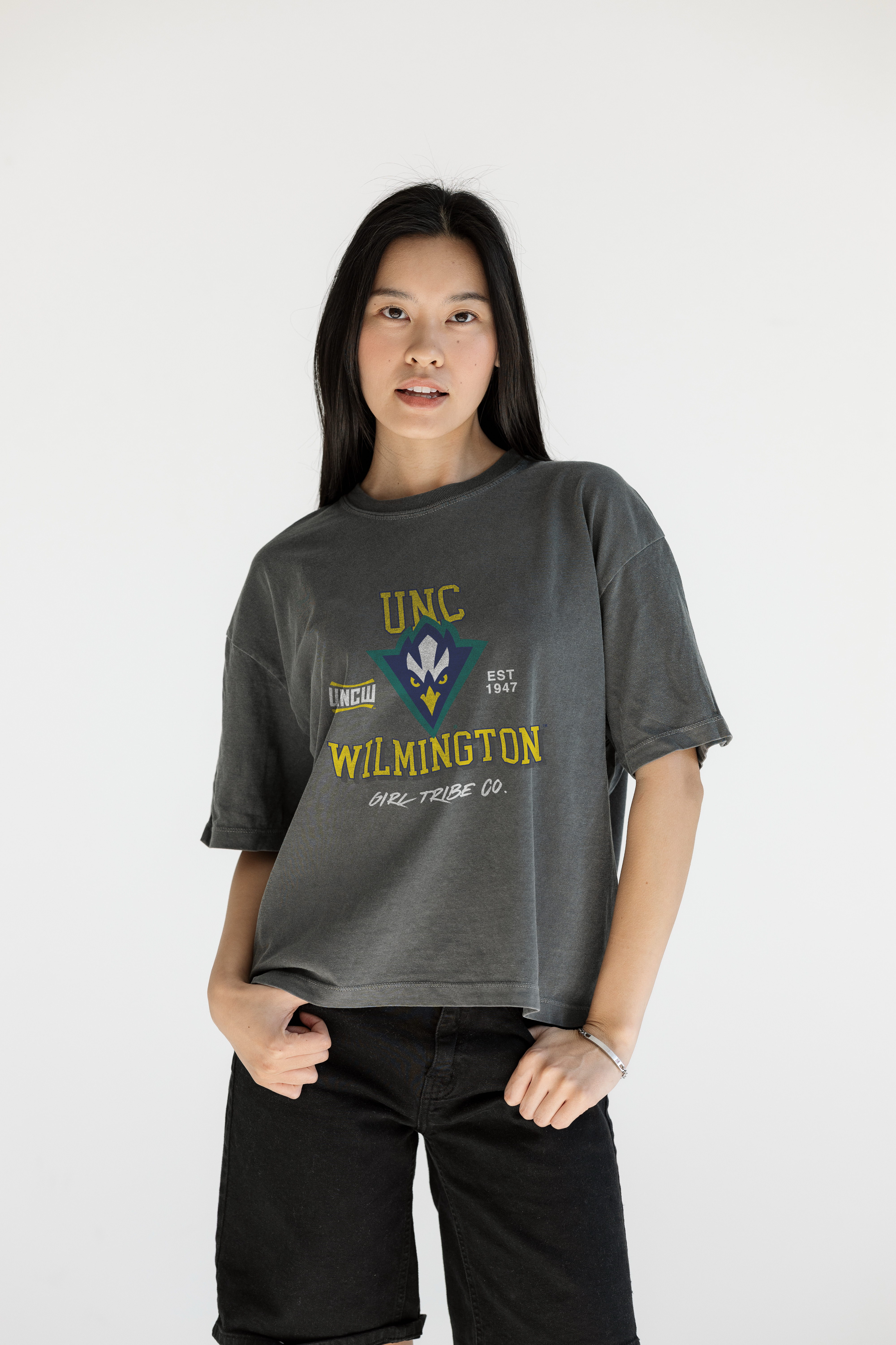University of North Carolina at Wilmington x Girl Tribe Co Seahawks Crop Tee