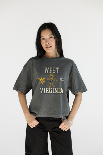 West Virginia University: Mountaineers Crop Tee in Pepper