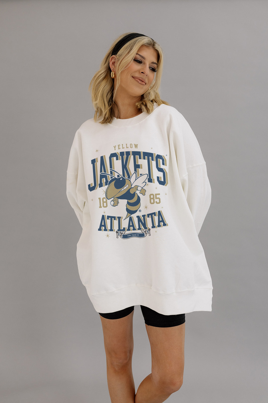 Georgia Tech: Yellow Jackets Sparkle Sweatshirt- Girl Tribe Co. GT X Girl Tribe 