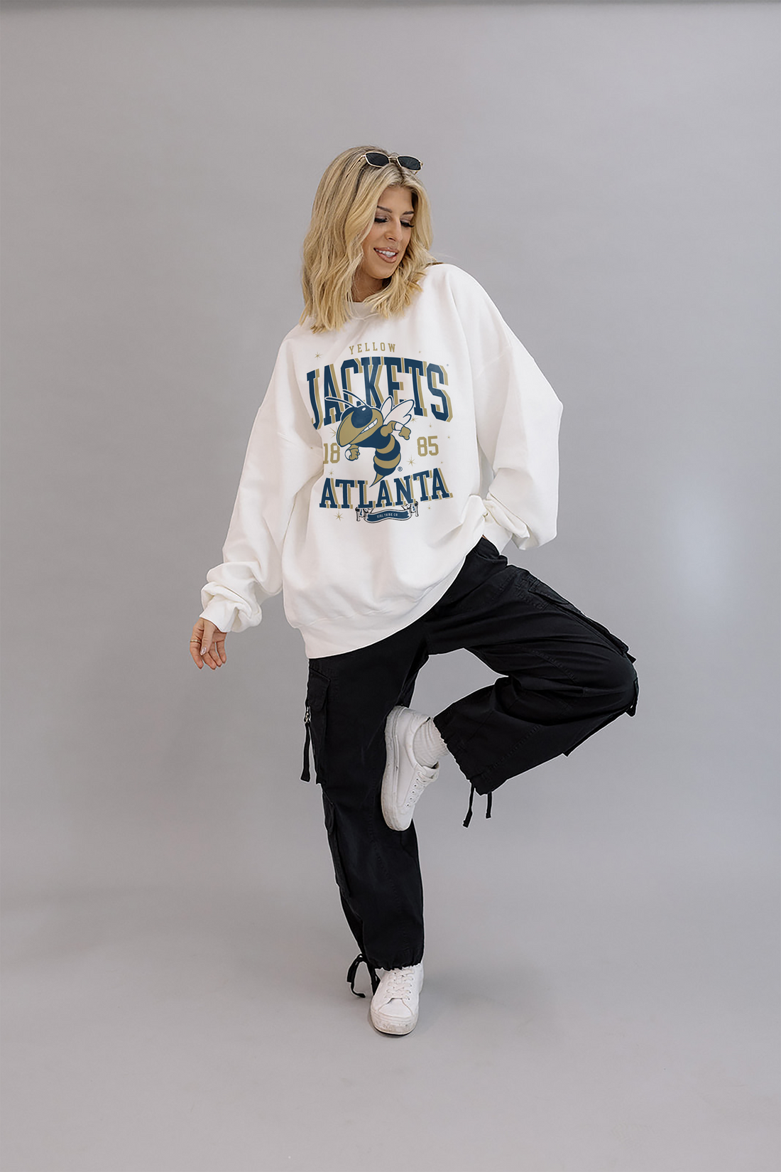 Georgia Tech: Yellow Jackets Sparkle Sweatshirt- Girl Tribe Co. GT X Girl Tribe 