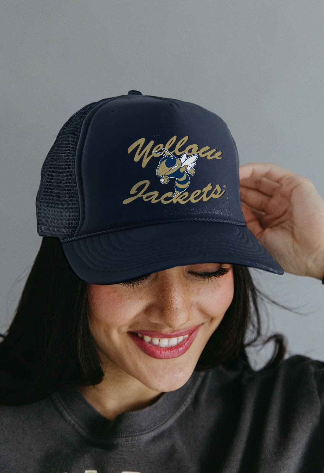 Georgia Tech: Yellow Jackets Trucker Hat- Girl Tribe Co. GT X Girl Tribe 