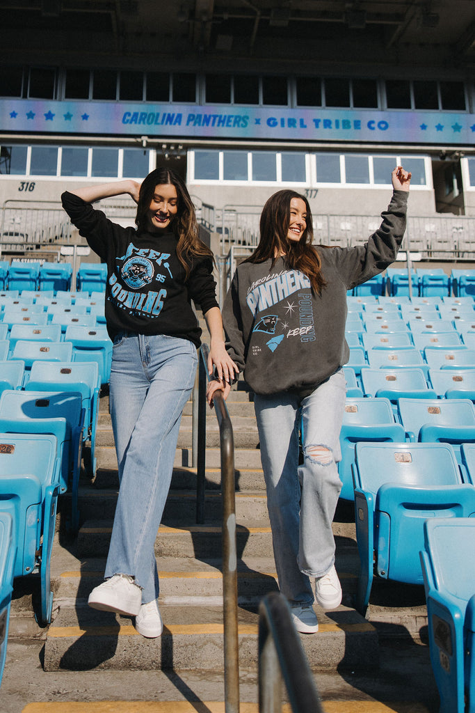Carolina Panthers x Girl Tribe Co. Carolina Panther Sparkle Sweatshirt