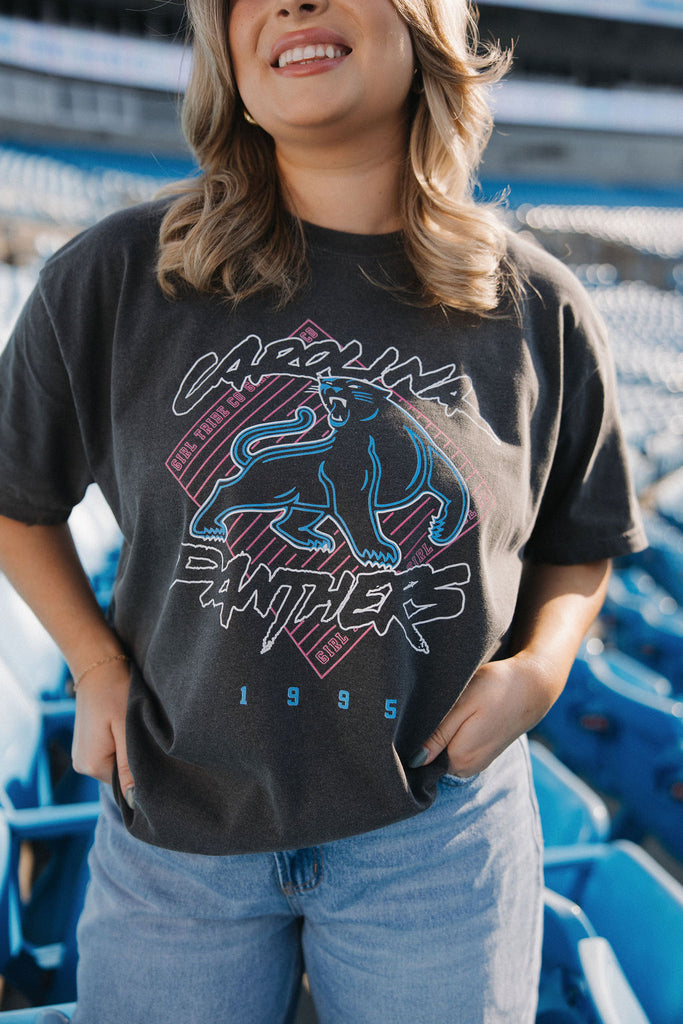 Carolina Panthers x Girl Tribe Co. Carolina Panthers Retro Front/Back Tee