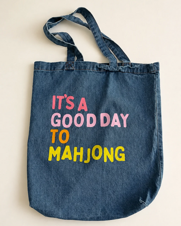 It's a Good Day to Mahjong Denim Tote