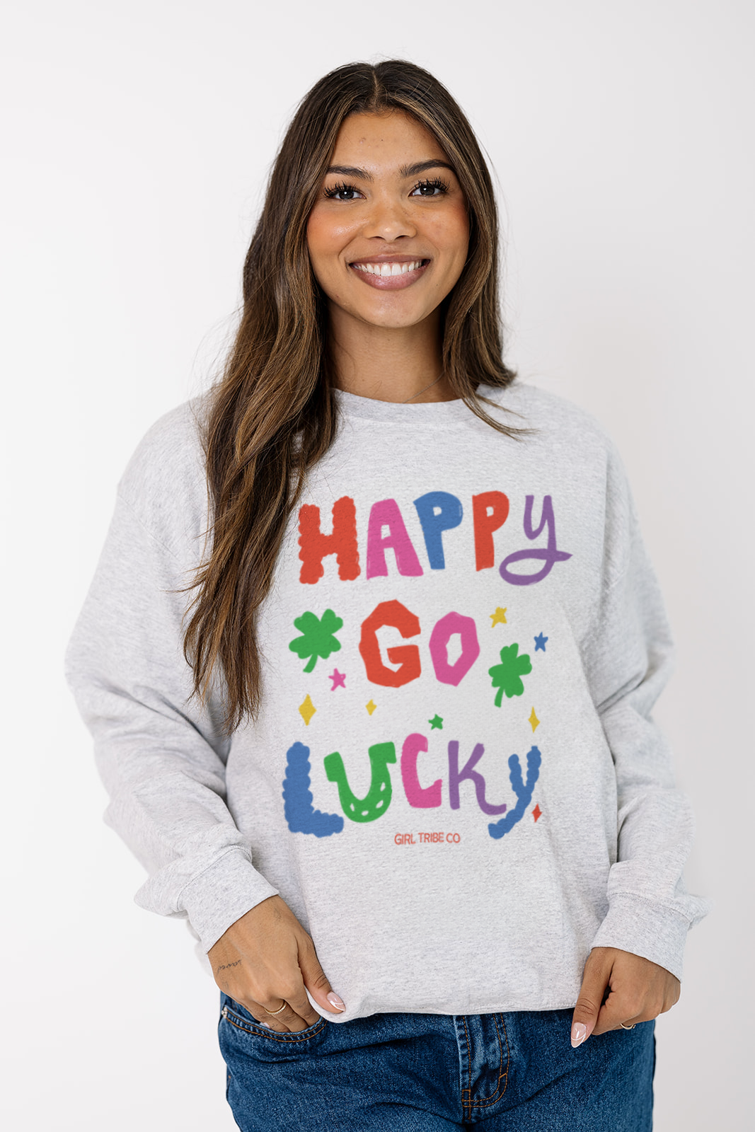 Happy Go Lucky Sweatshirt in Ash