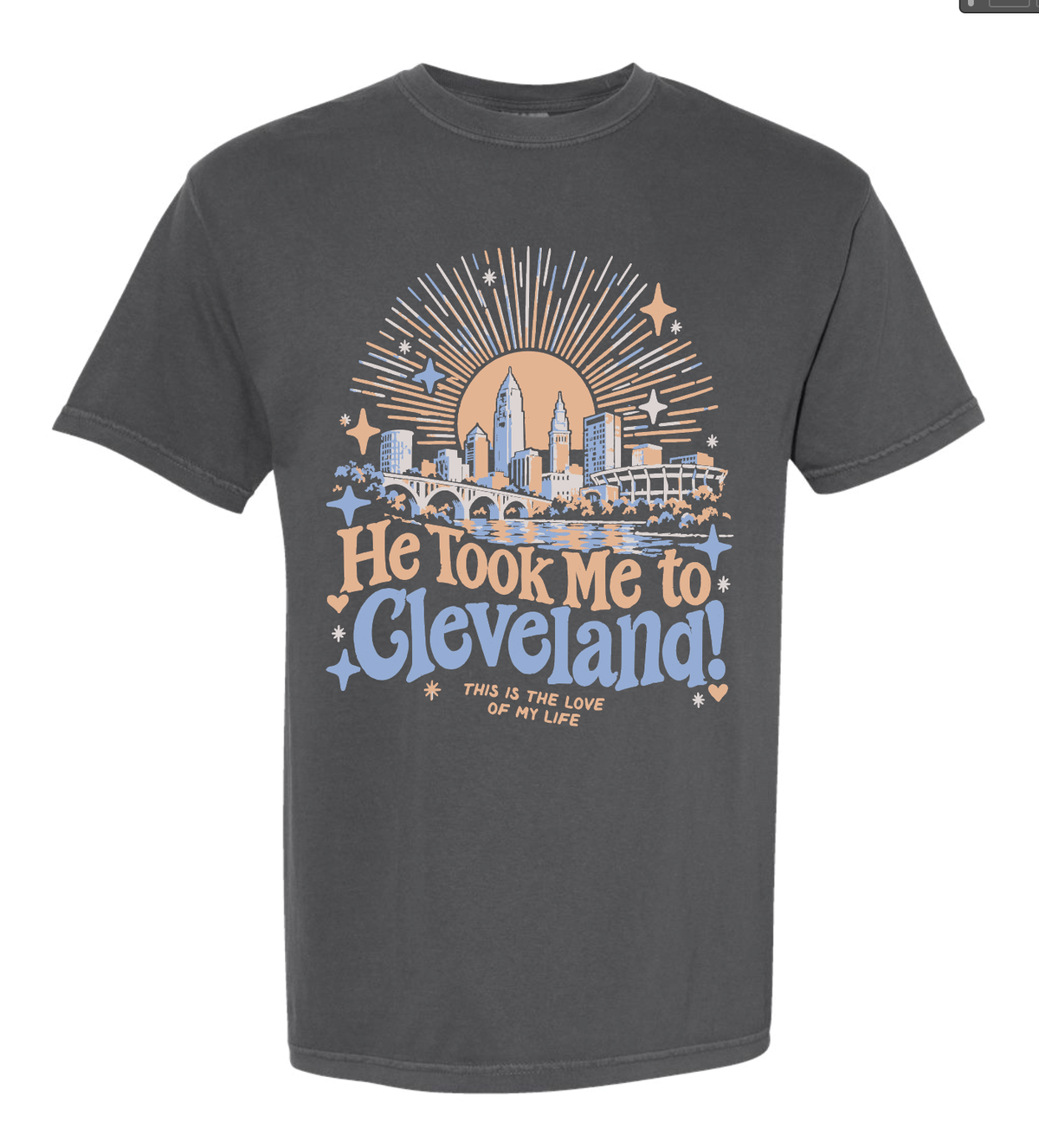 He Took Me to Cleveland Tee in Pepper