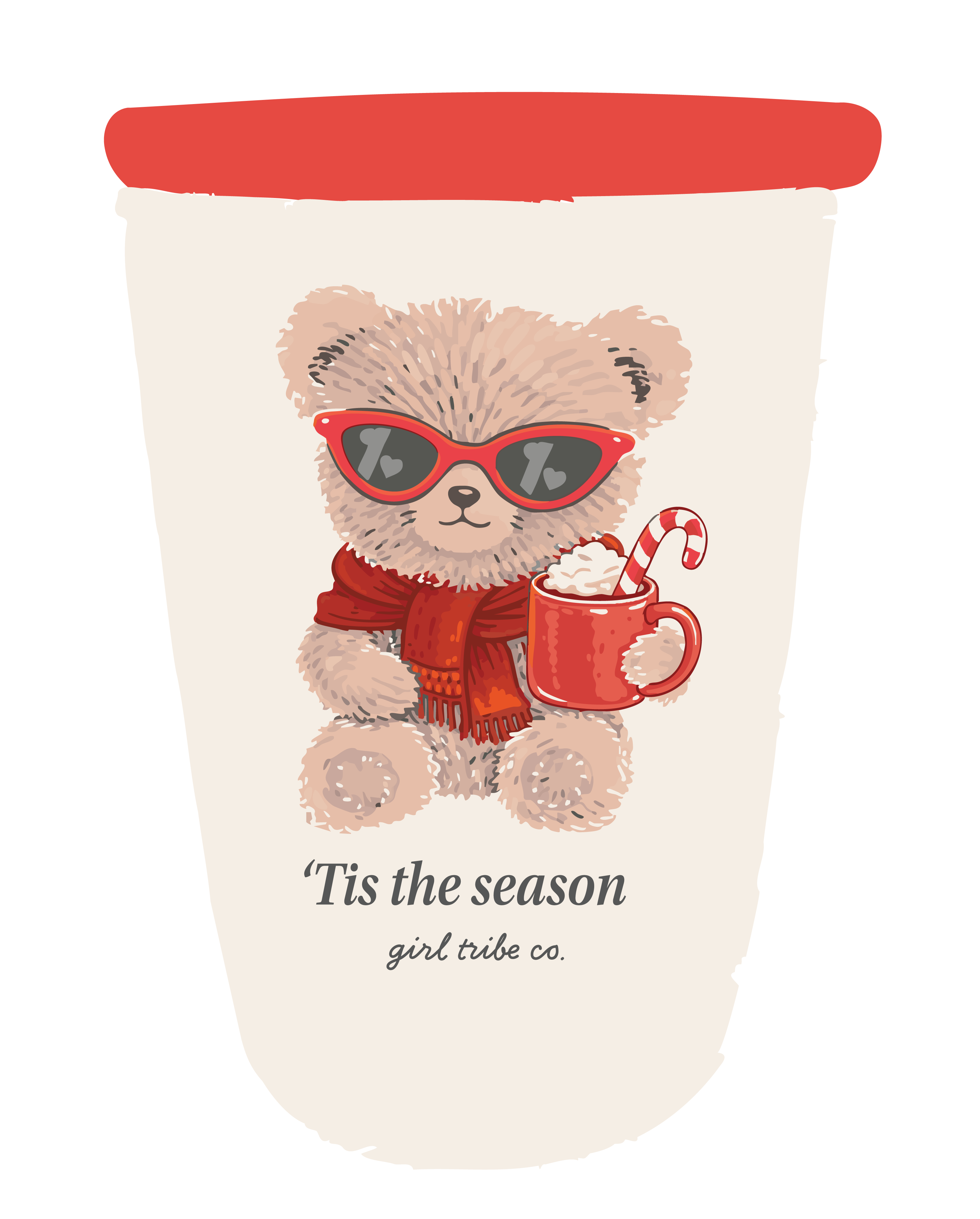 Iced Coffee Sleeve - Holiday Bear
