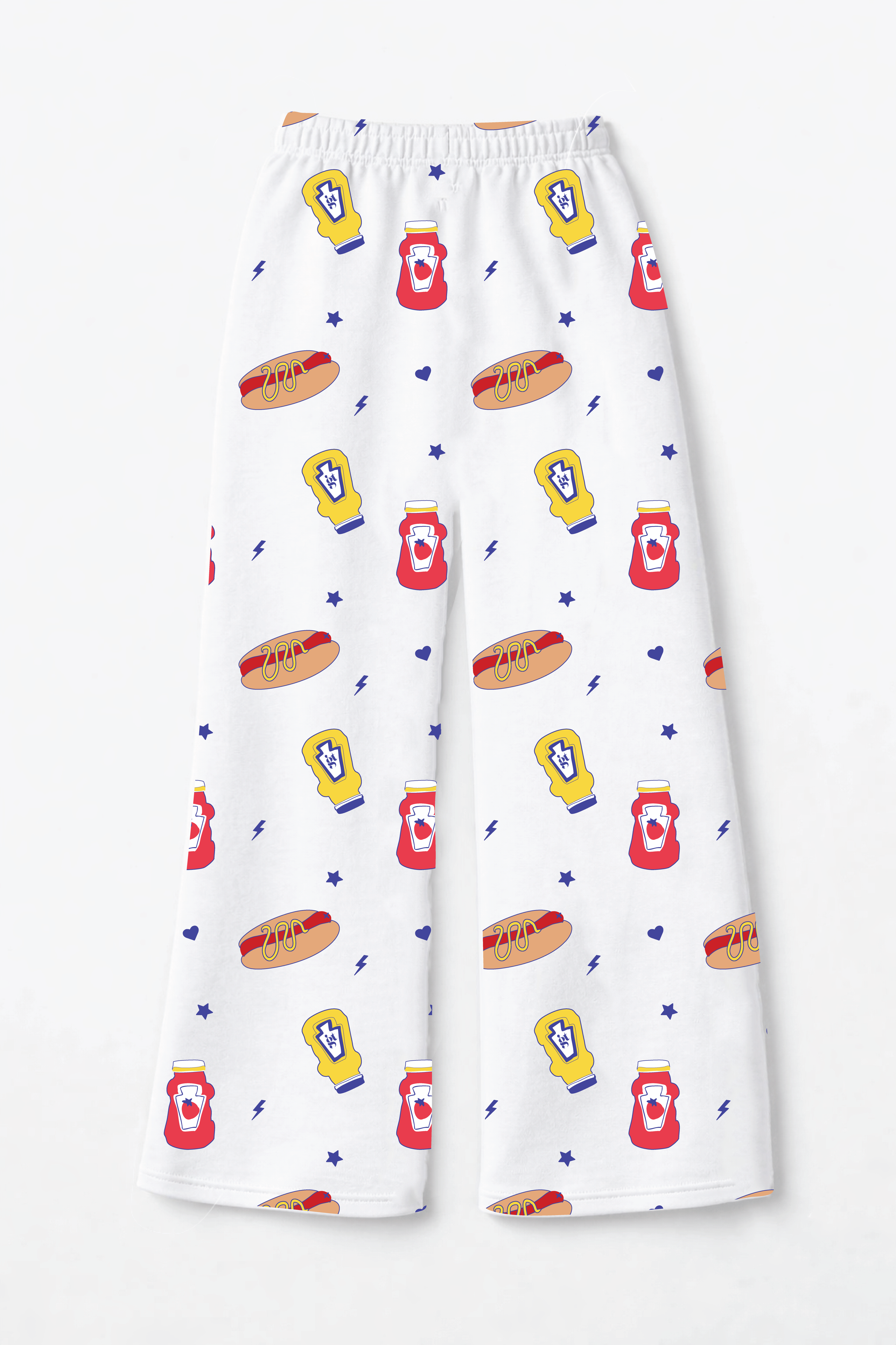 Girl Tribe Co Hot Dog Picnic Pattern Sweat Pants