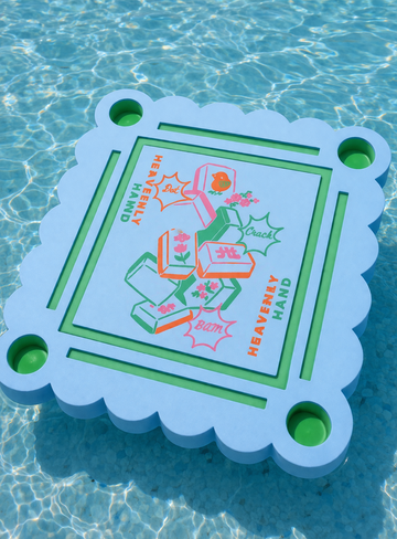 light blue mahjong floating tile mat