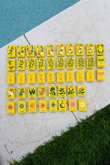 Floating Mahjong Tiles in Palm Springs yellow for the Pool