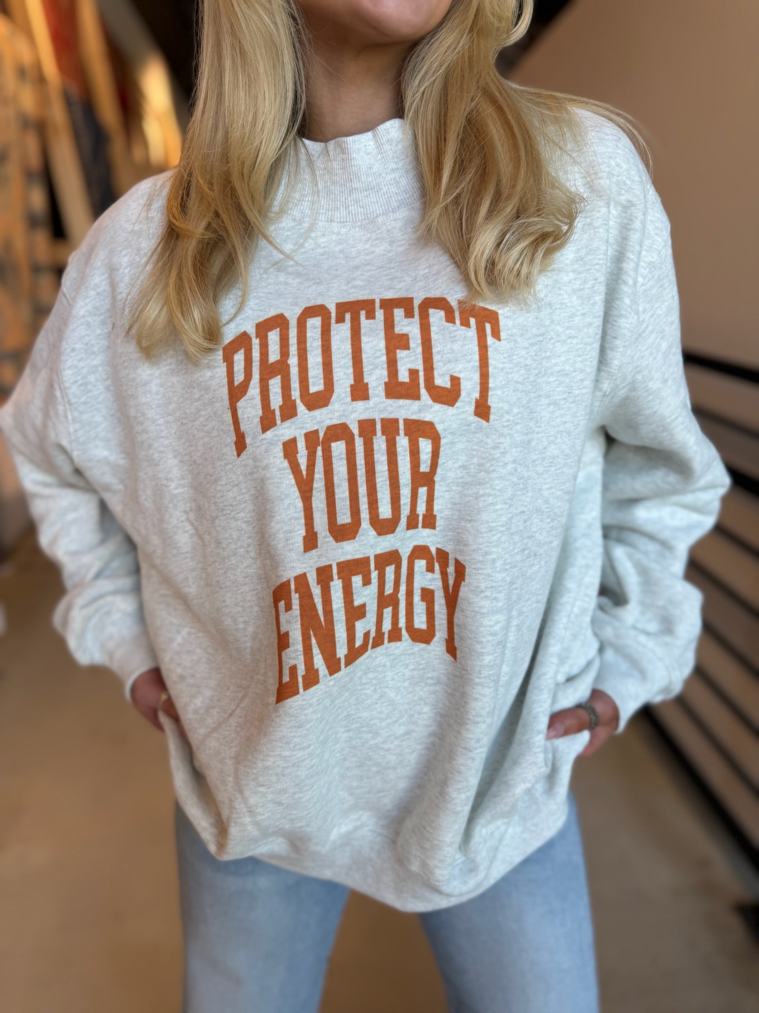 Protect Your Energy Mock Neck Sweatshirt
