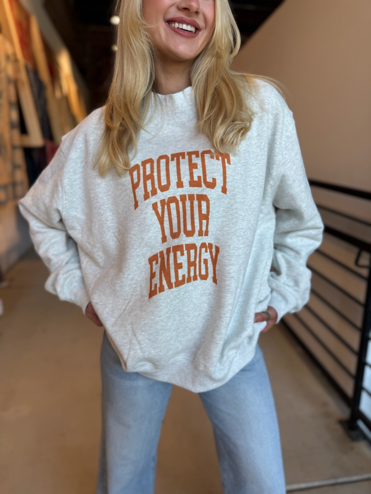 Protect Your Energy Mock Neck Sweatshirt