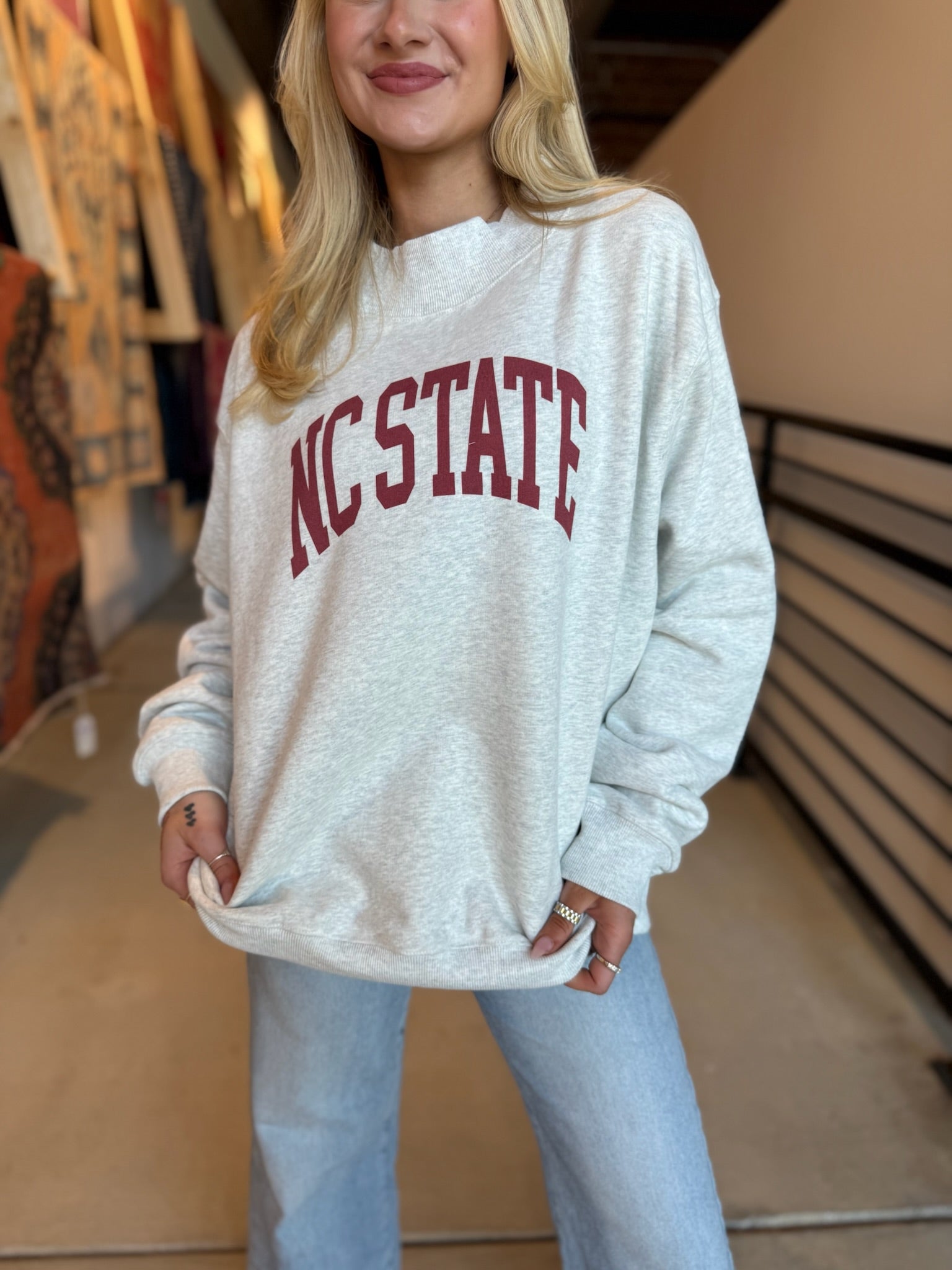 NC State University Mock Neck Sweatshirt