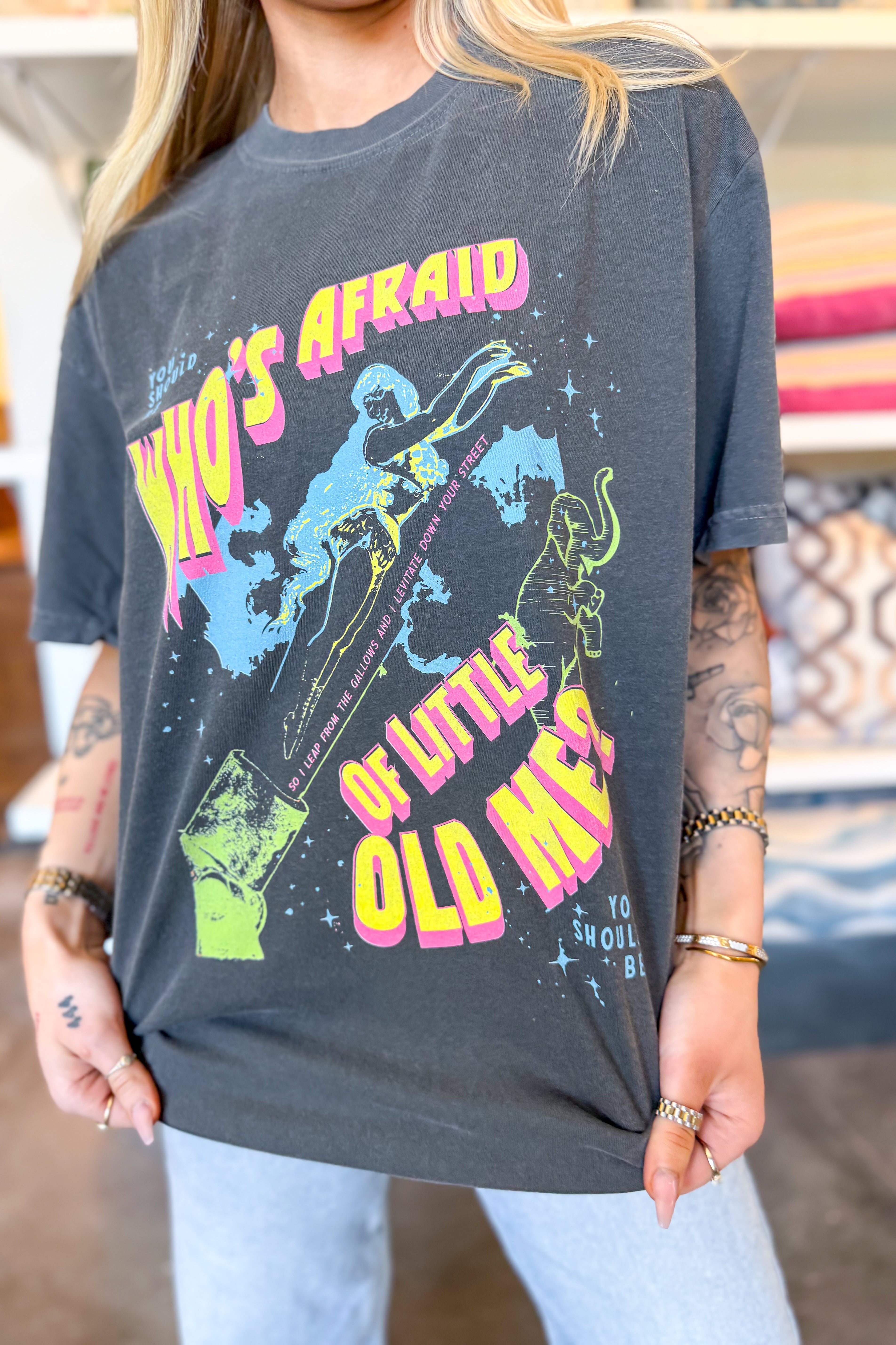 Who's Afraid Of Little Old Me Tee in Pepper