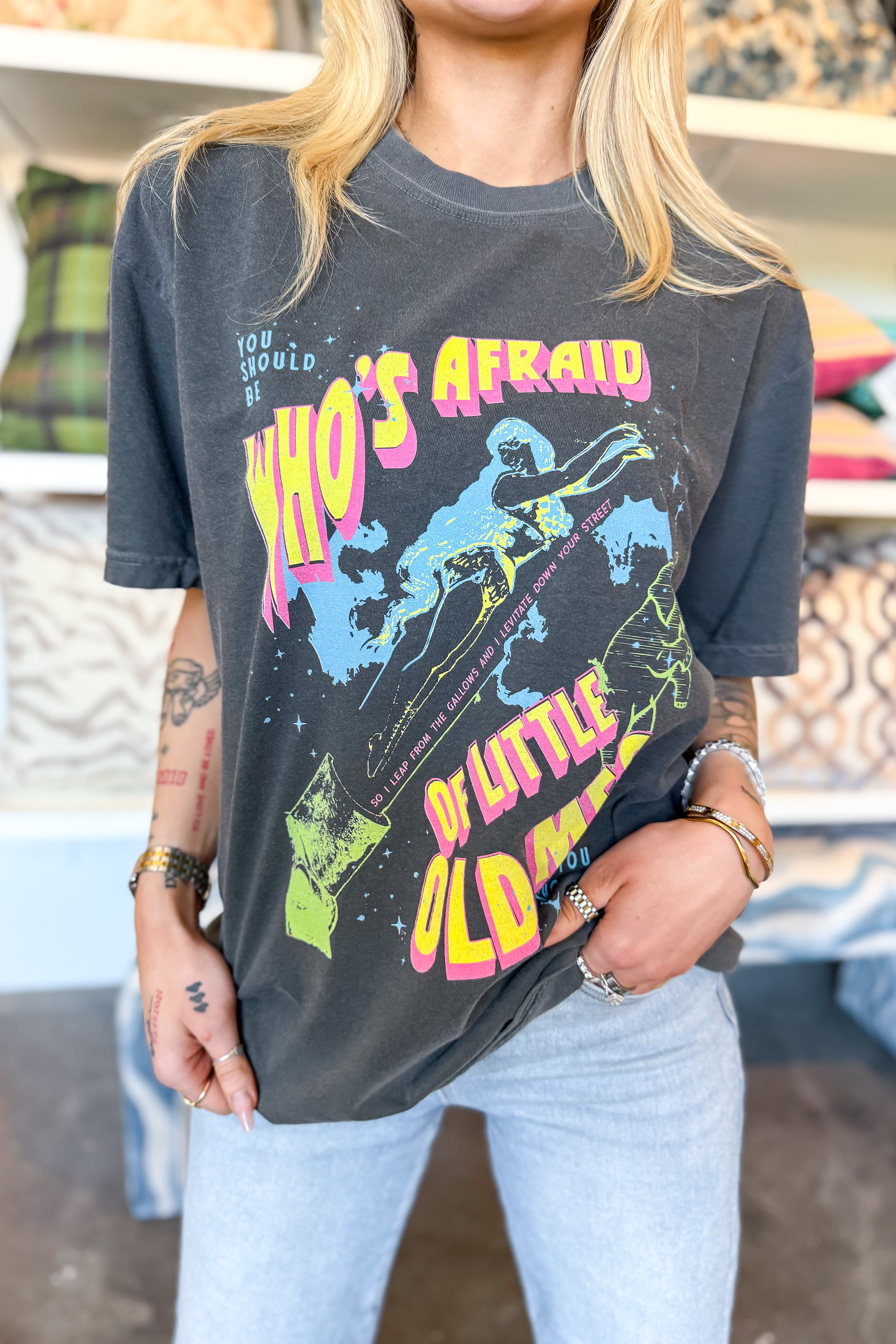 Who's Afraid Of Little Old Me Tee in Pepper