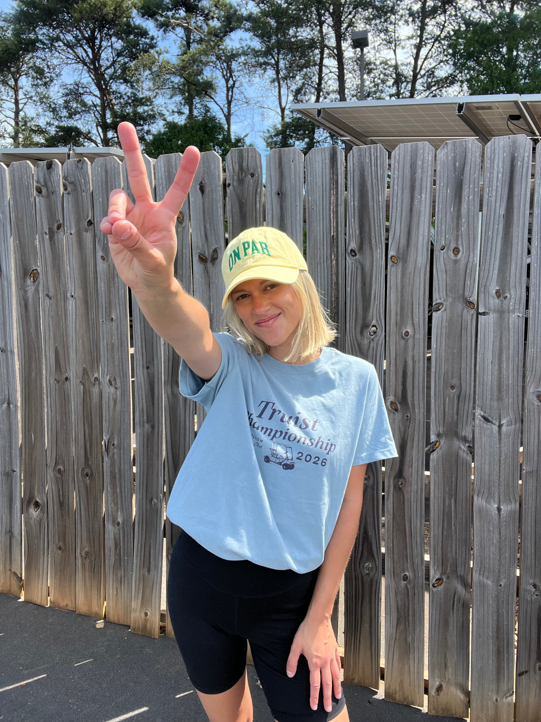 Truist Gray Crop Tee in Blue Mist