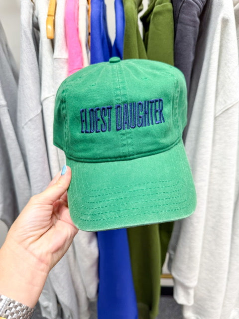 Eldest Daughter Hat in Kelly Green and Navy