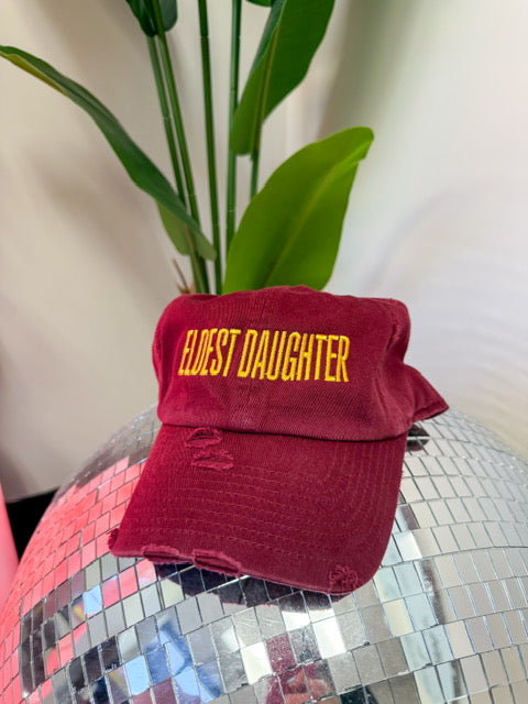 Eldest Daughter Hat in Maroon and Gold