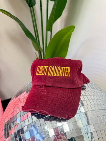 Eldest Daughter Hat in Maroon and Gold