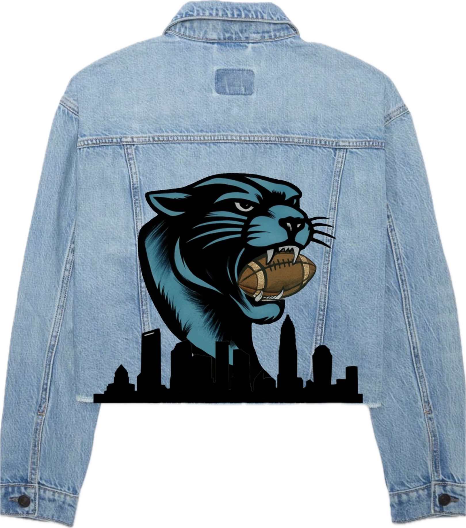 LV Designs x Girl Tribe Co. Uptown Roar Denim Jacket - Hand Painted