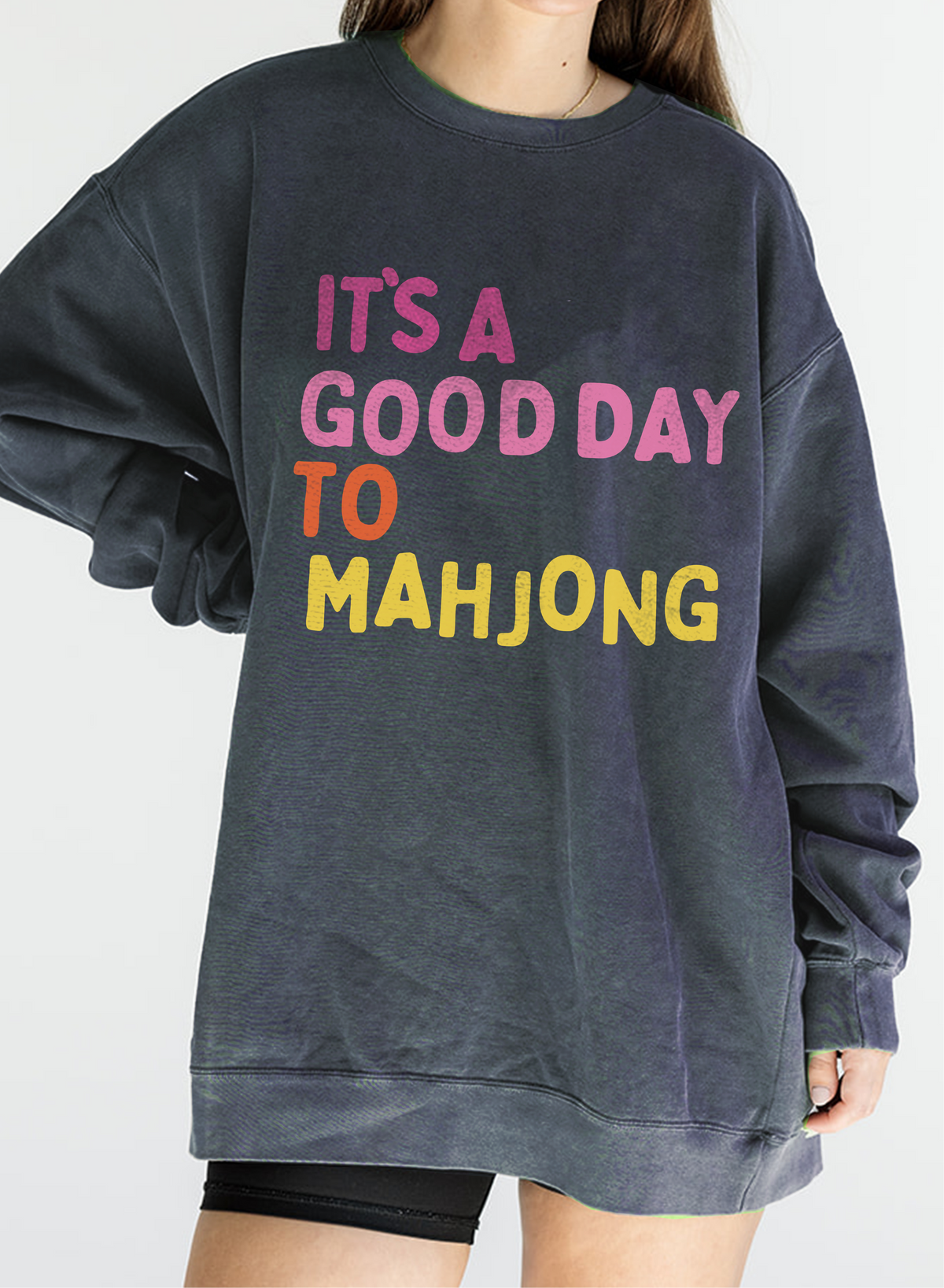 It's A Good Day To Mahjong Denim Sweatshirt