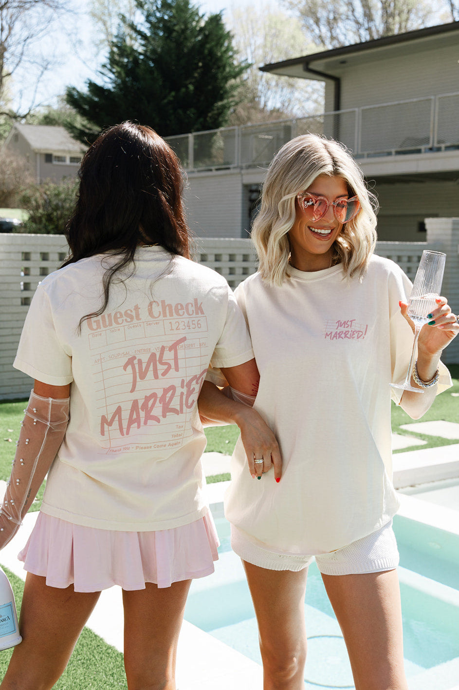 Just Married Tee In Ivory- Girl Tribe Co. Bride Collection 