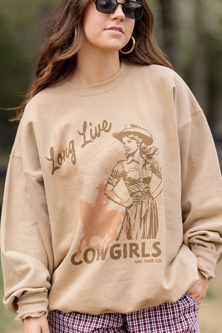 Long Live Cowgirls Sweatshirt-Girl Tribe Co. Long Live Cowgirls 