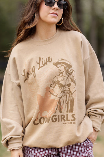 Long Live Cowgirls Sweatshirt-Girl Tribe Co. Long Live Cowgirls 
