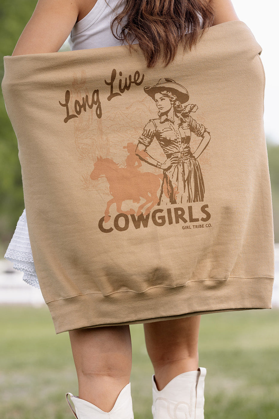 Long Live Cowgirls Sweatshirt- Girl Tribe Co. Long Live Cowgirls 