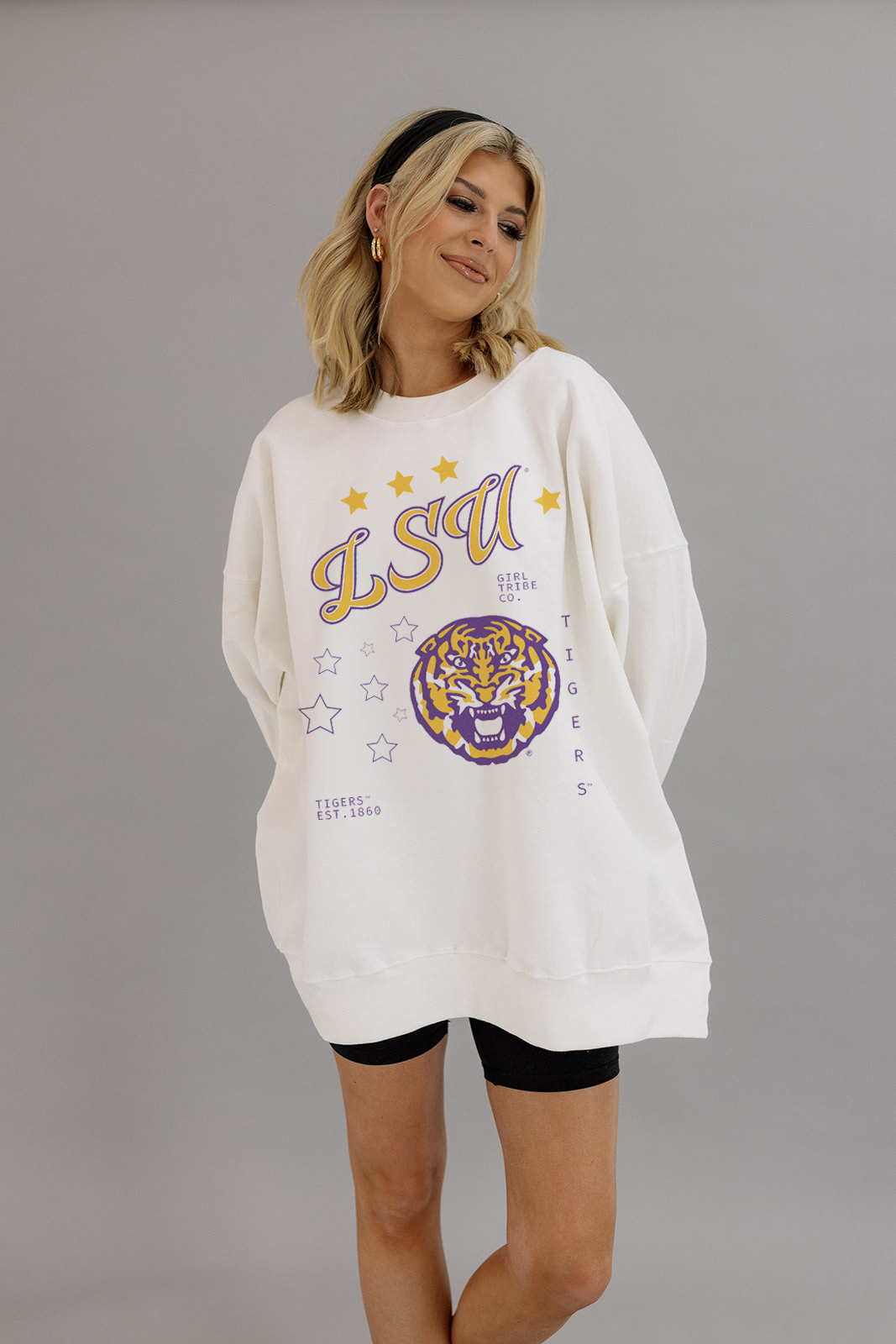 Louisiana State University: Go LSU Sweatshirt- Girl Tribe Co. LSU X Girl Tribe 