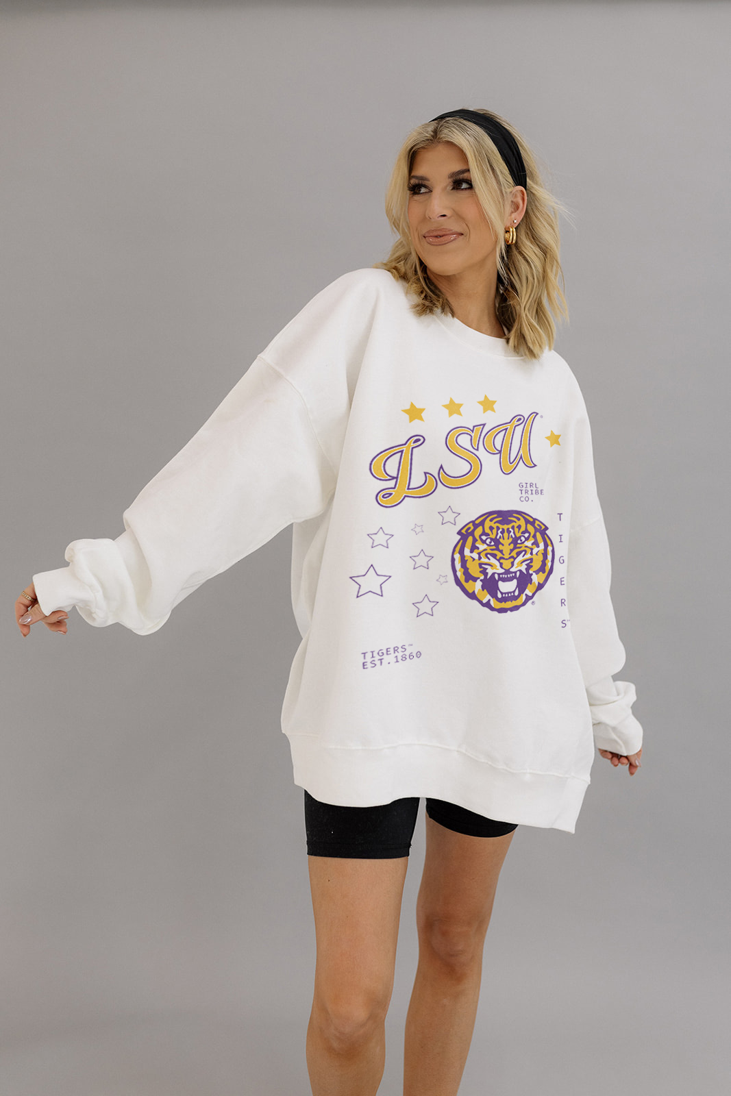 Louisiana State University: Go LSU Sweatshirt- Girl Tribe Co. LSU X Girl Tribe 