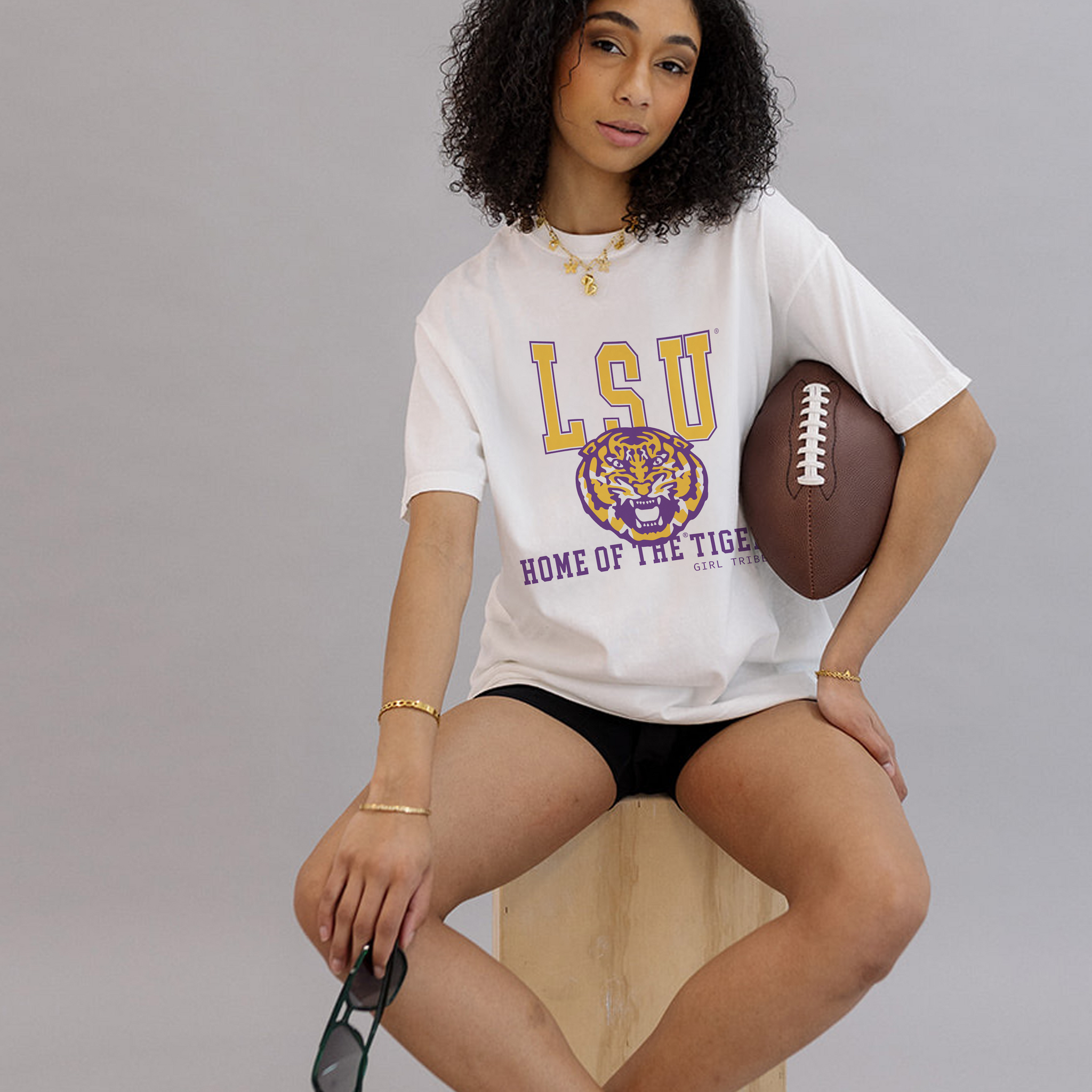 Louisiana State University: Home of The Tigers Tee- Girl Tribe Co. LSU X Girl Tribe 
