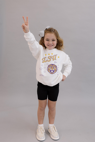 Louisiana State University: Youth Go LSU Sweatshirt- Girl Tribe Co. LSU X Girl Tribe 