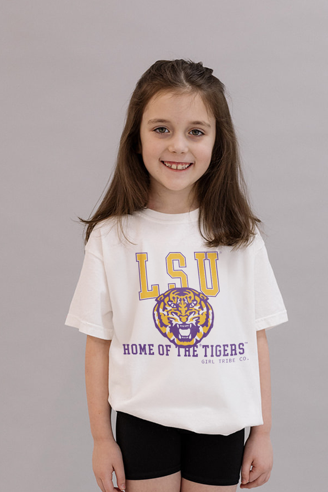 Louisiana State University: Youth Home of Tigers Tee- Girl Tribe Co. LSU X Girl Tribe 